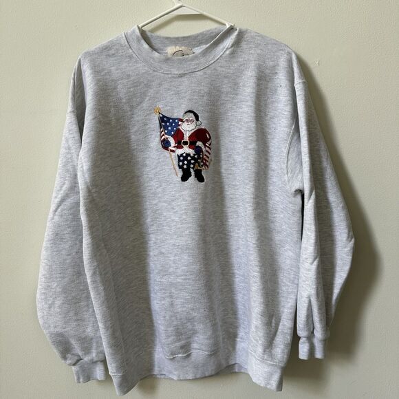 Peanut Butter & Jelly Other - Patriotic Santa Sweatshirt Peanut Butter Jelly Crewneck USA VTG Men’s Large